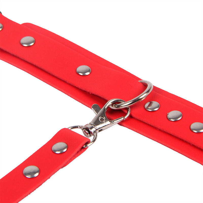 SUBBLIME - 953706 Handfängsel med Bondagebälte Röd One Size