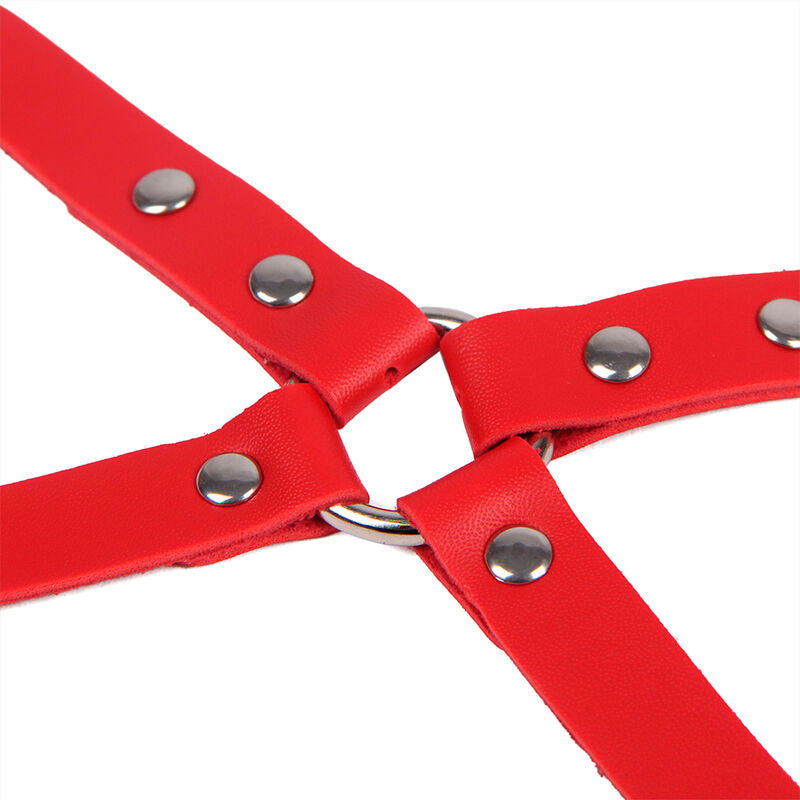 SUBBLIME - 953706 Handfängsel med Bondagebälte Röd One Size