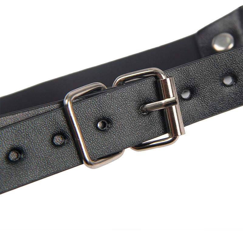SUBBLIME - 953720 Bondage Läderremmar Bröstklämmor Svart One Size