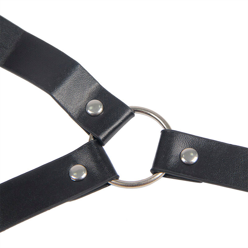 SUBBLIME - 953720 Bondage Läderremmar Bröstklämmor Svart One Size