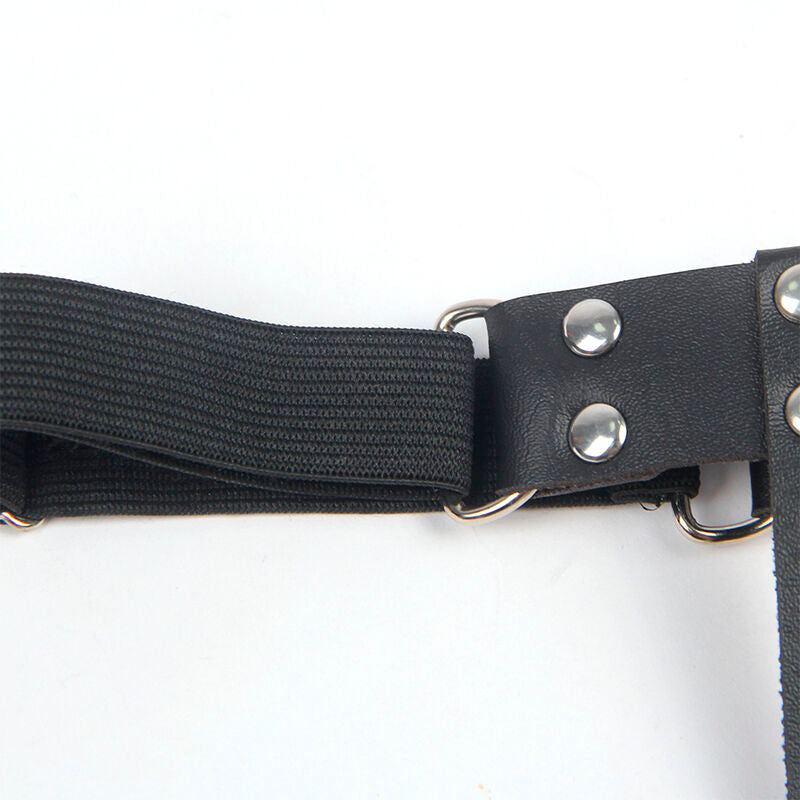 SUBBLIME - 953744 Justerbar Läder Punk Garter Svart One Size