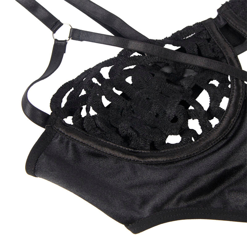 Svart sexig spetsbodysuit från SUBBLIME i storlek S/M