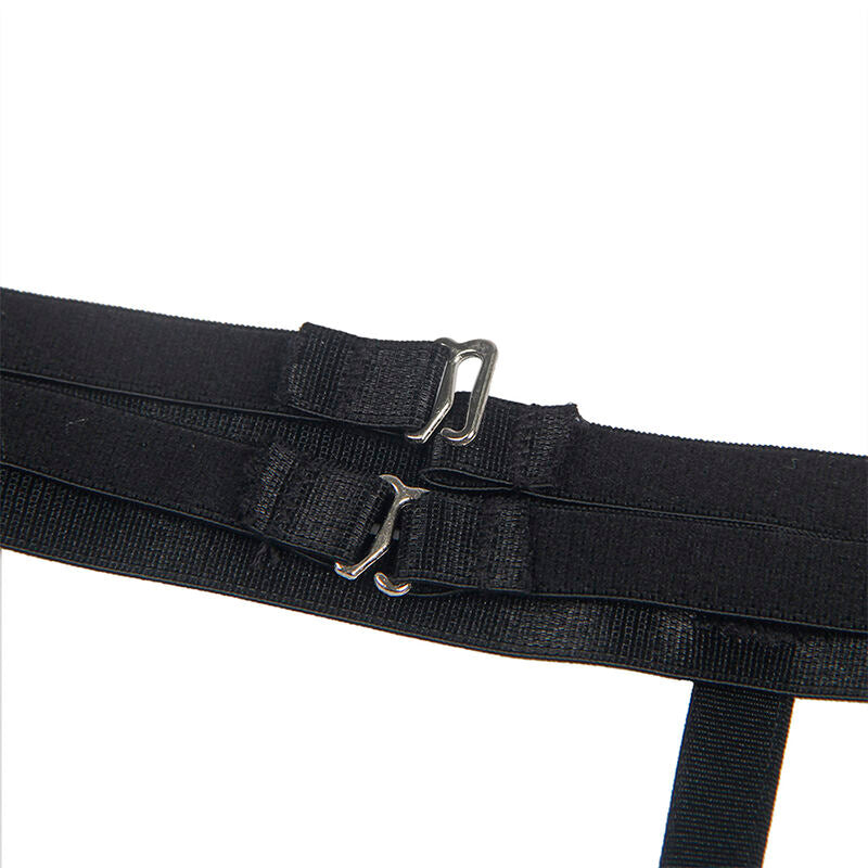 SUBBLIME body med strumpband i svart för kvinnor S/M