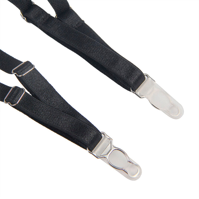 SUBBLIME body med strumpband i svart för kvinnor L/XL