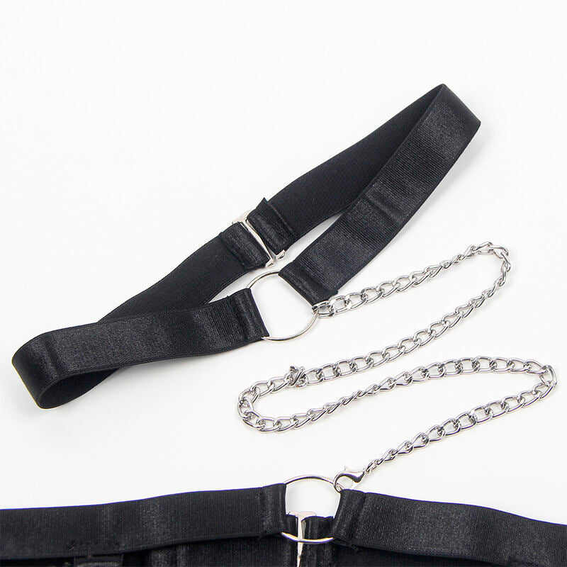 Sublime sexy body med strumpband i svart, storlek L/XL