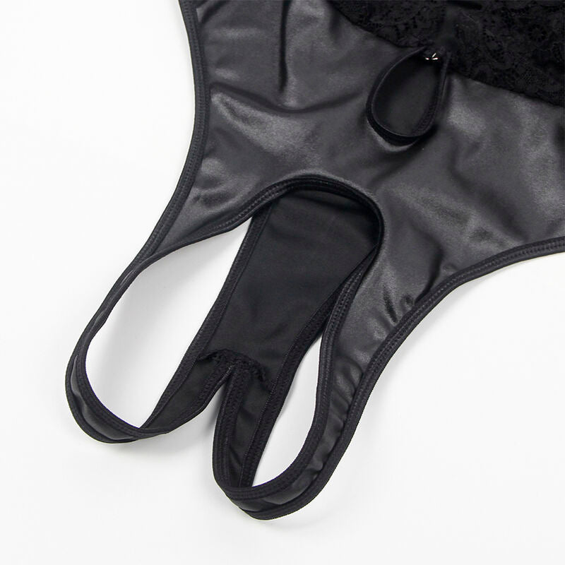 Sublime sexy body med strumpband i svart, storlek L/XL