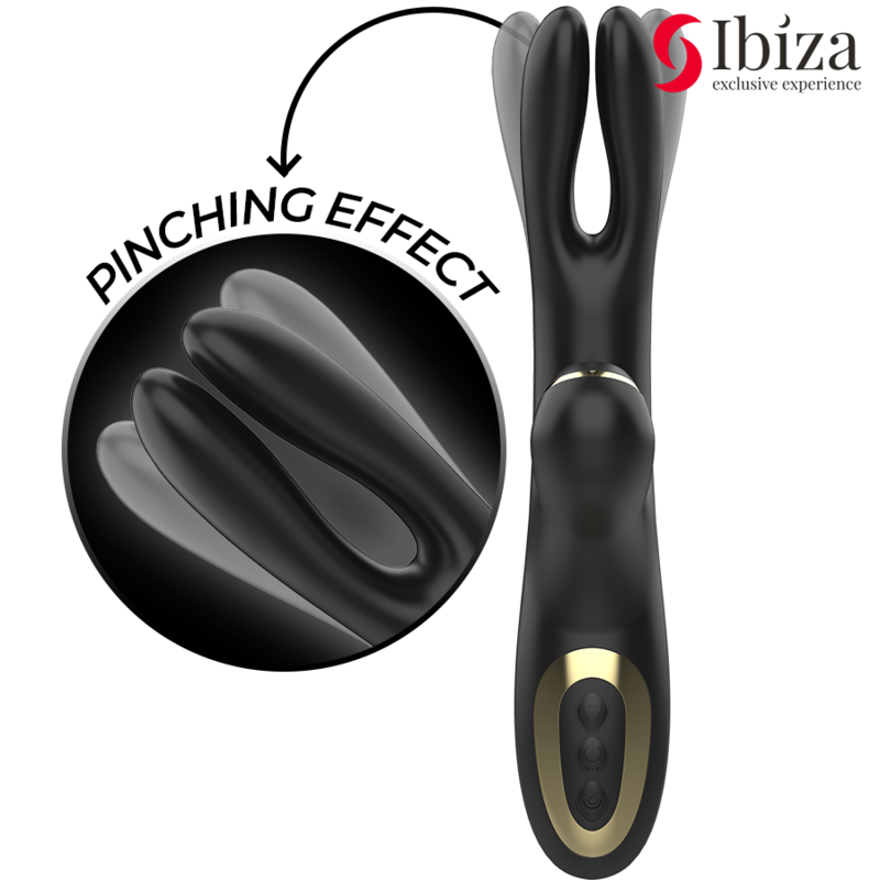 IBIZA Double Clamping vibrator i svart