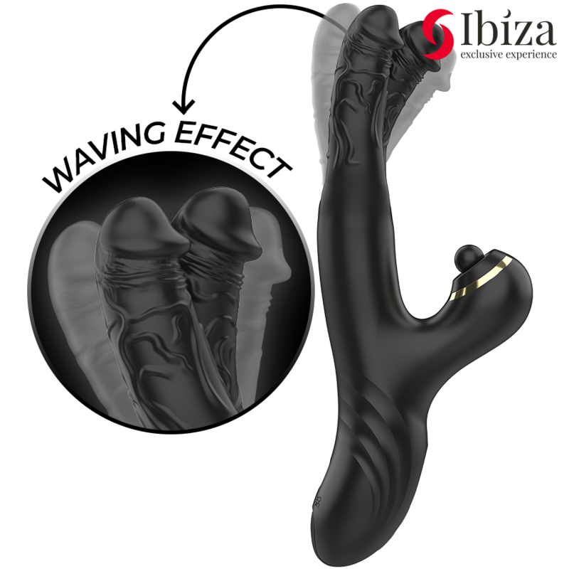 IBIZA TWO DRAGONS dubbelvibrator i svart