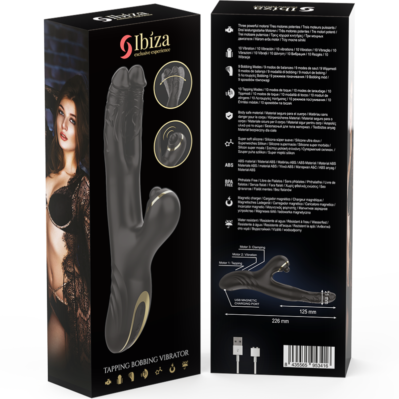 IBIZA TWO DRAGONS dubbelvibrator i svart