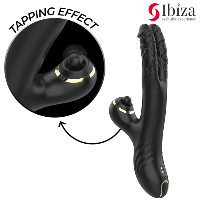 IBIZA TWO DRAGONS dubbelvibrator i svart