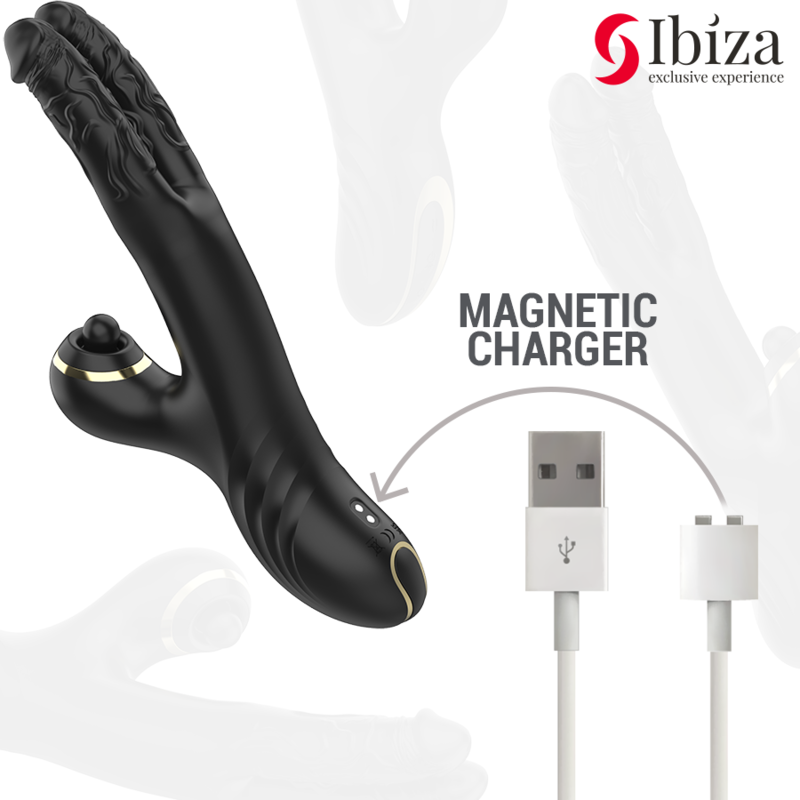IBIZA TWO DRAGONS dubbelvibrator i svart