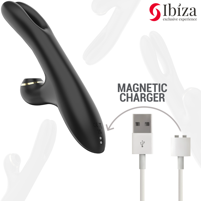 IBIZA Double Clamping vibrator i svart