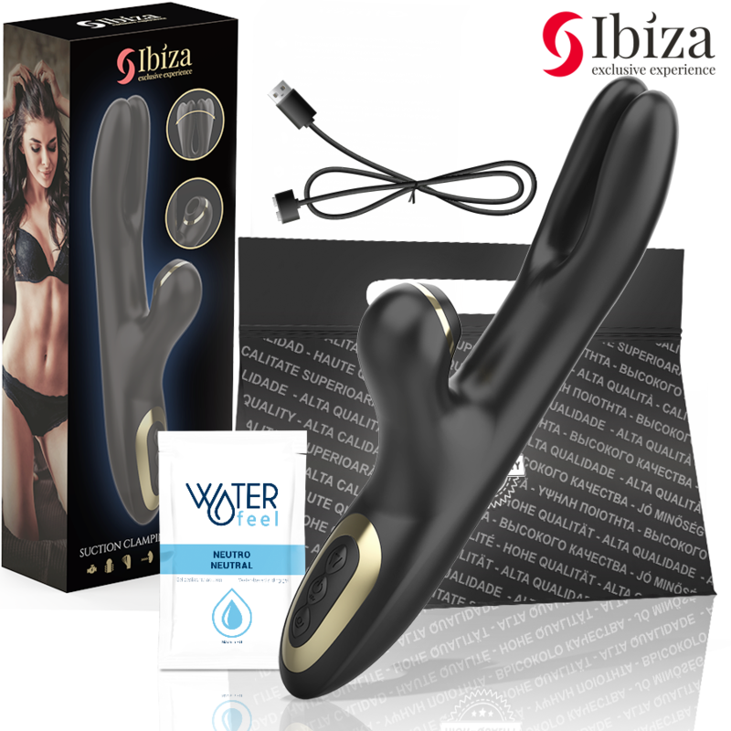 IBIZA Double Clamping vibrator i svart