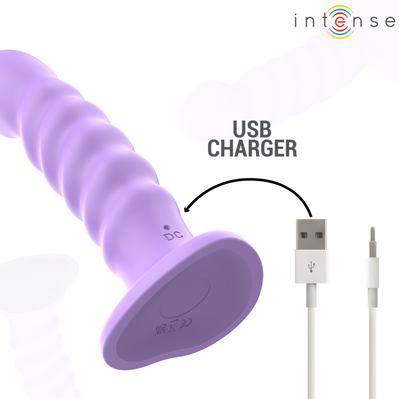INTENSE - BRENDA VIBRATOR STORLEK M SPIRAL DESIGN 10 VIBRATIONER LILA FJÄRRKONTROLL