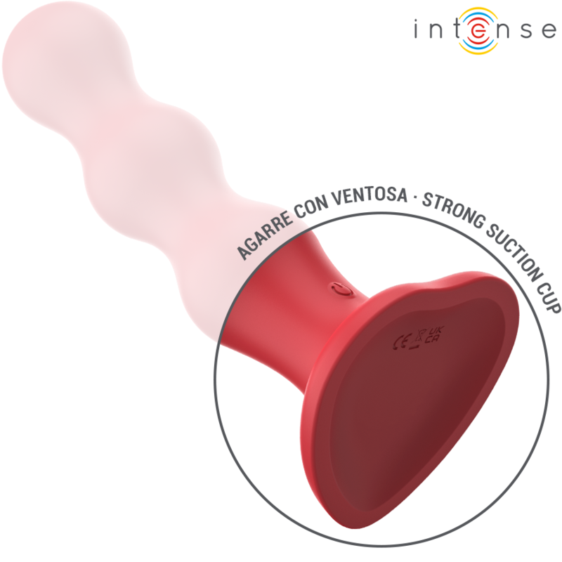 CODY vibrator med sugkopp i röd färg och fjärrkontroll