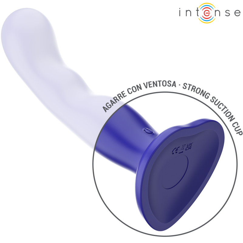 INTENSE SHORTY vibrator med sugkopp och fjärrkontroll i blå färg