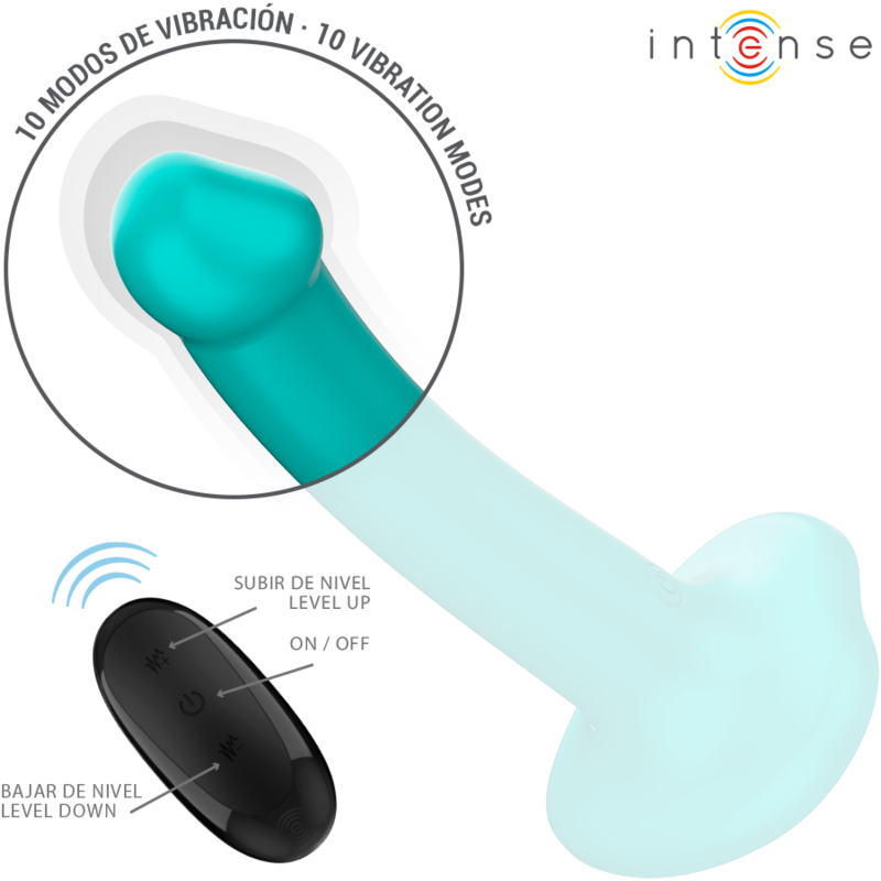 KATIE vibrator med succionkoppsgrepp i blå färg