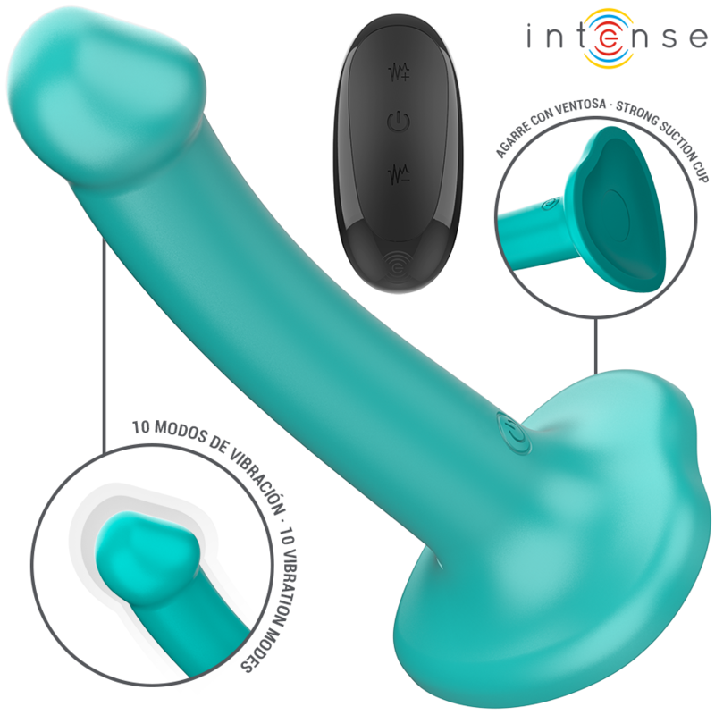 KATIE vibrator med succionkoppsgrepp i blå färg