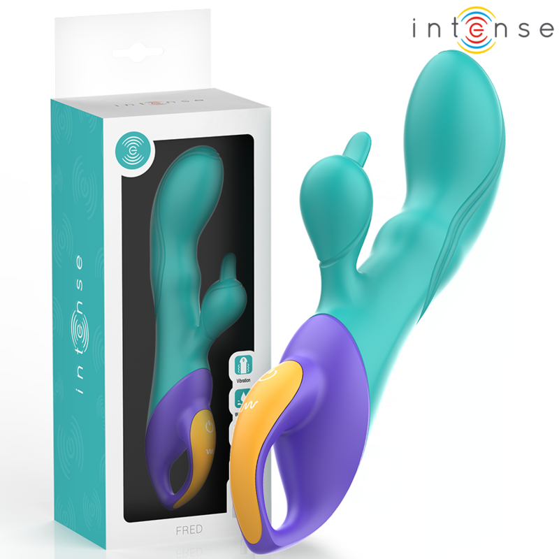 FRED rabbit vibrator i blå färg för intern och extern stimulering