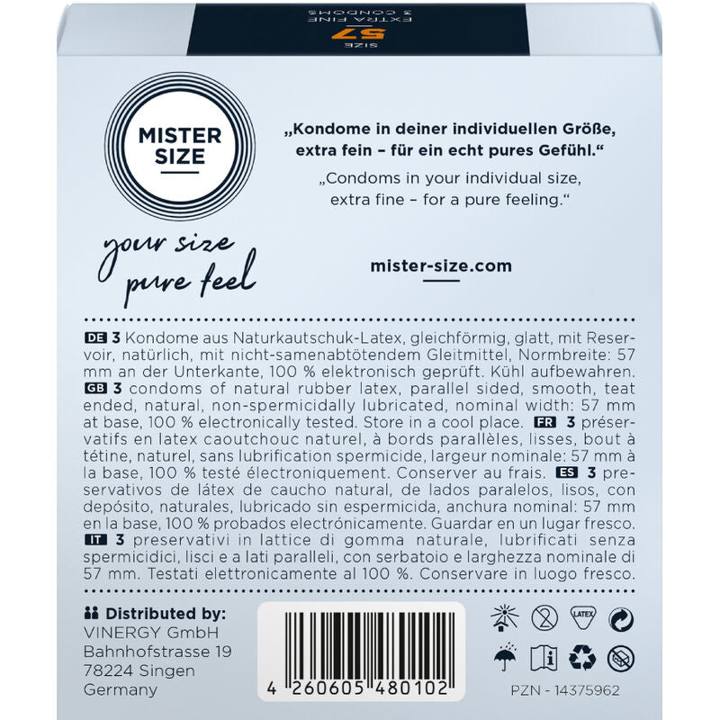 MISTER SIZE kondom storlek L 57 mm, 3 enheter