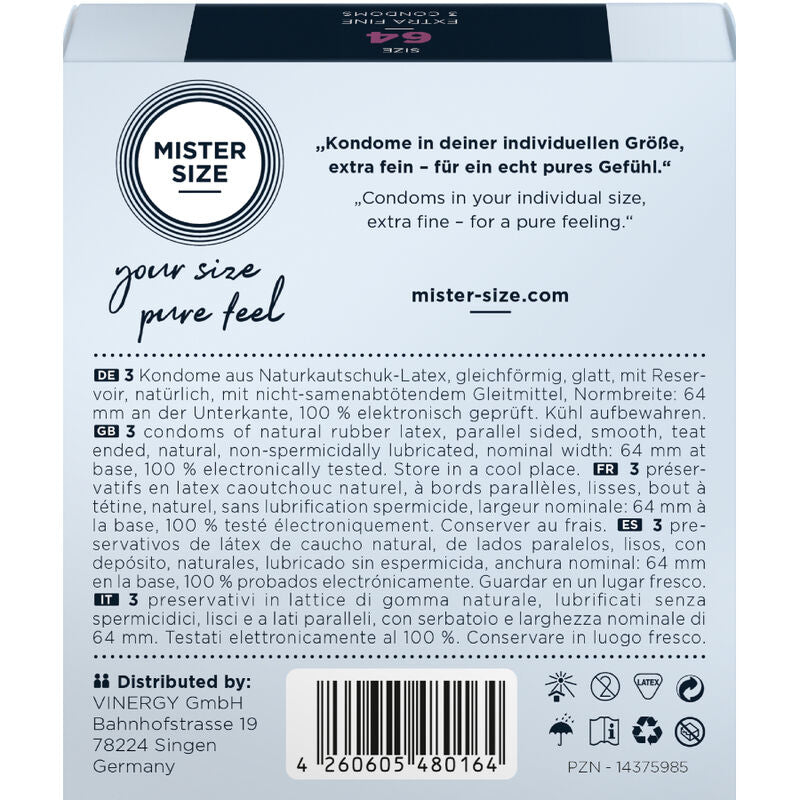 MISTER SIZE kondomer storlek XXL 64 mm, 3 enheter