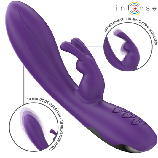 Lila kaninvibrator RANDALL från INTENSE med 10 vibrationslägen