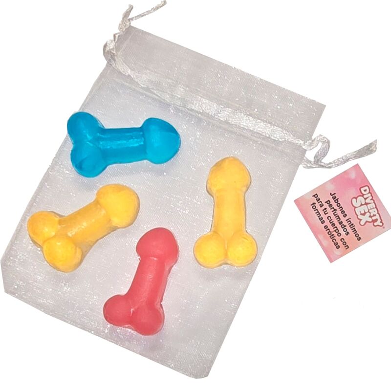Mini tvålar i form av penis, 4-pack