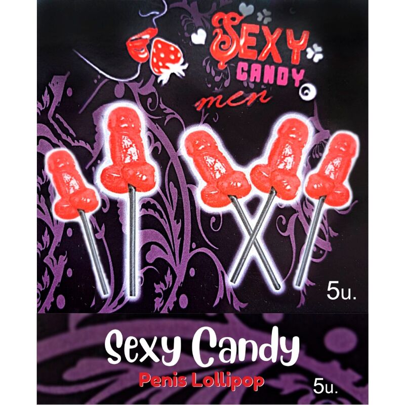 5 körsbärsformade penis-lollipops i en box