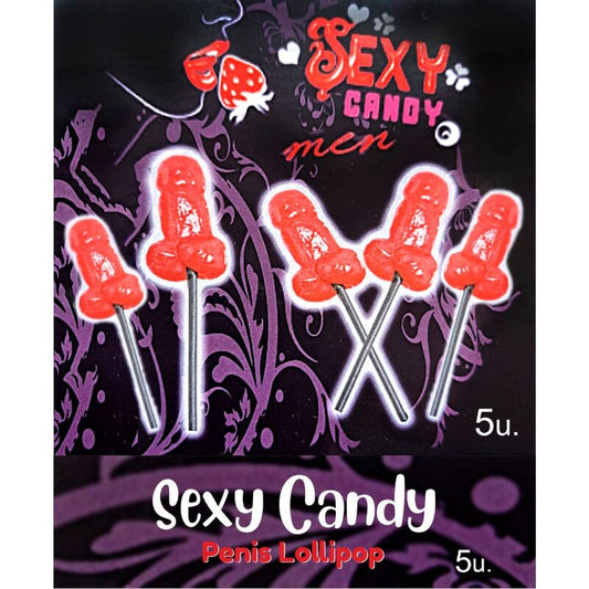 5 körsbärsformade penis-lollipops i en box
