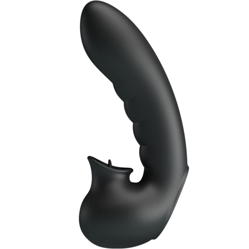 Vibrerande fingerfodral med klitorisstimulator i svart
