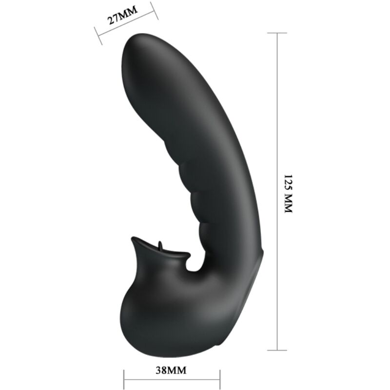 Vibrerande fingerfodral med klitorisstimulator i svart