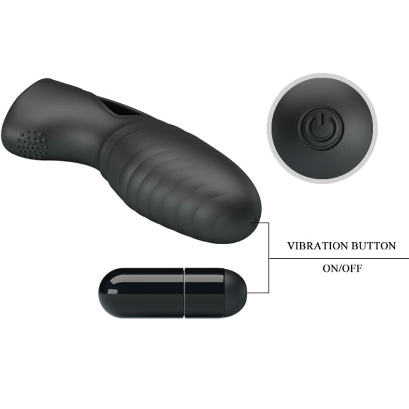 PRETTY LOVE Alan silikonfinger vibrator i svart