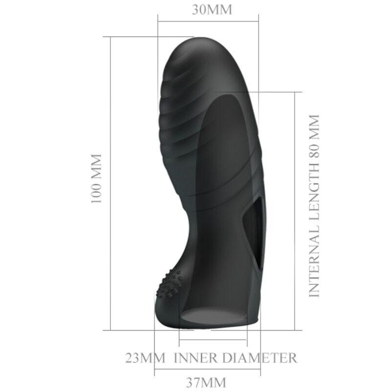 PRETTY LOVE Alan silikonfinger vibrator i svart