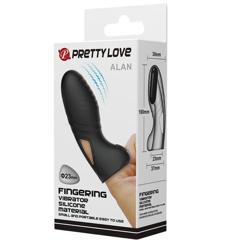 PRETTY LOVE Alan silikonfinger vibrator i svart