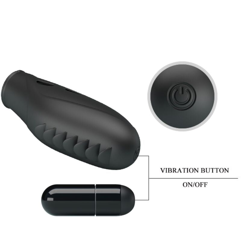 Silikonfinger vibrator i svart från PRETTY LOVE