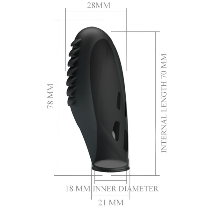Silikonfinger vibrator i svart från PRETTY LOVE
