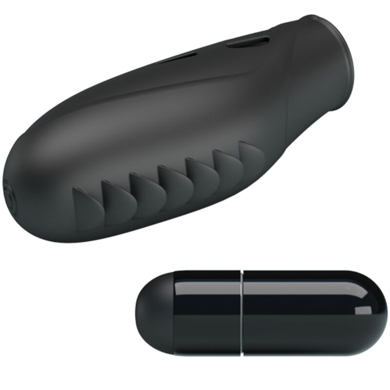 Silikonfinger vibrator i svart från PRETTY LOVE