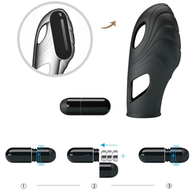 PRETTY LOVE LICH silikonfinger vibrator i svart