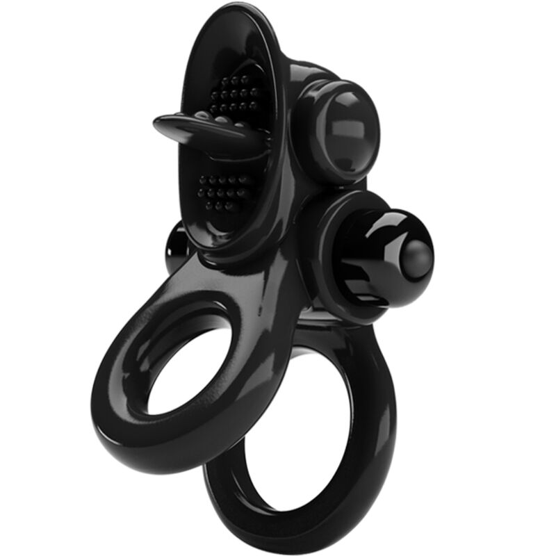 PRETTY LOVE Passionate Ring dubbel vibrerande ring svart