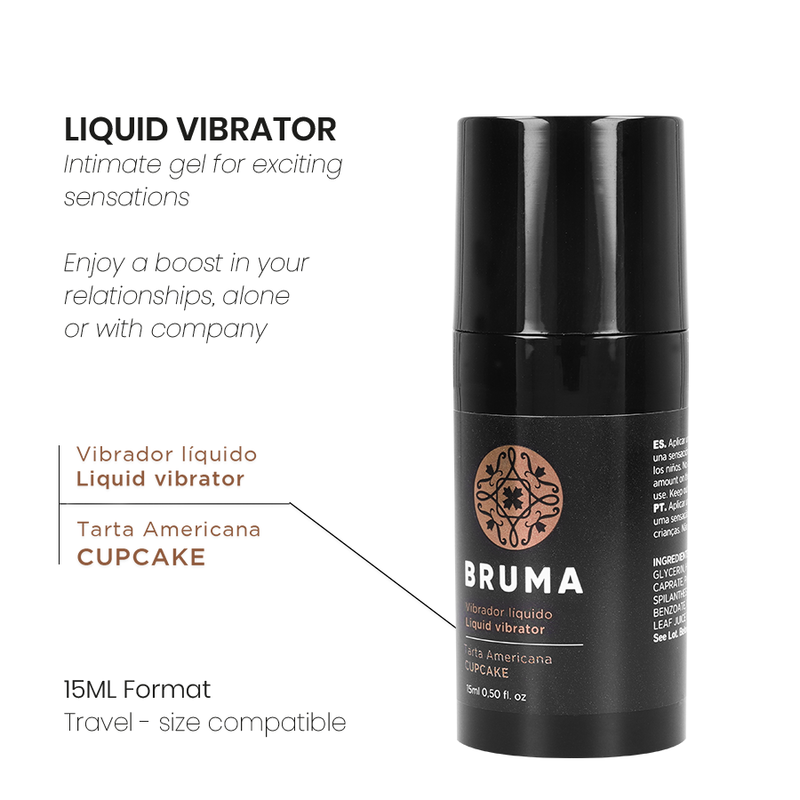 BRUMA cupcake-smakad flytande vibrator 15 ml