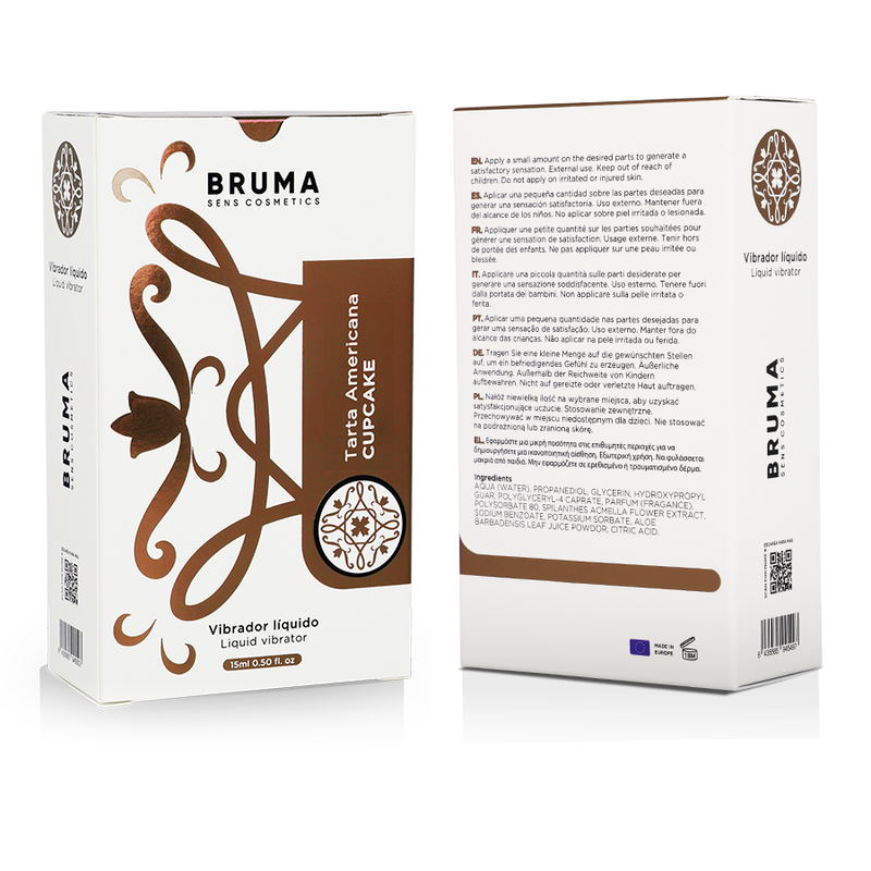 BRUMA cupcake-smakad flytande vibrator 15 ml