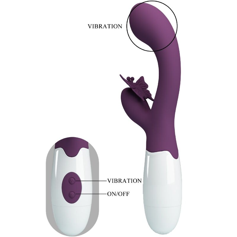Pretty Love Butterfly Kiss Rabbit Vibrator i lila