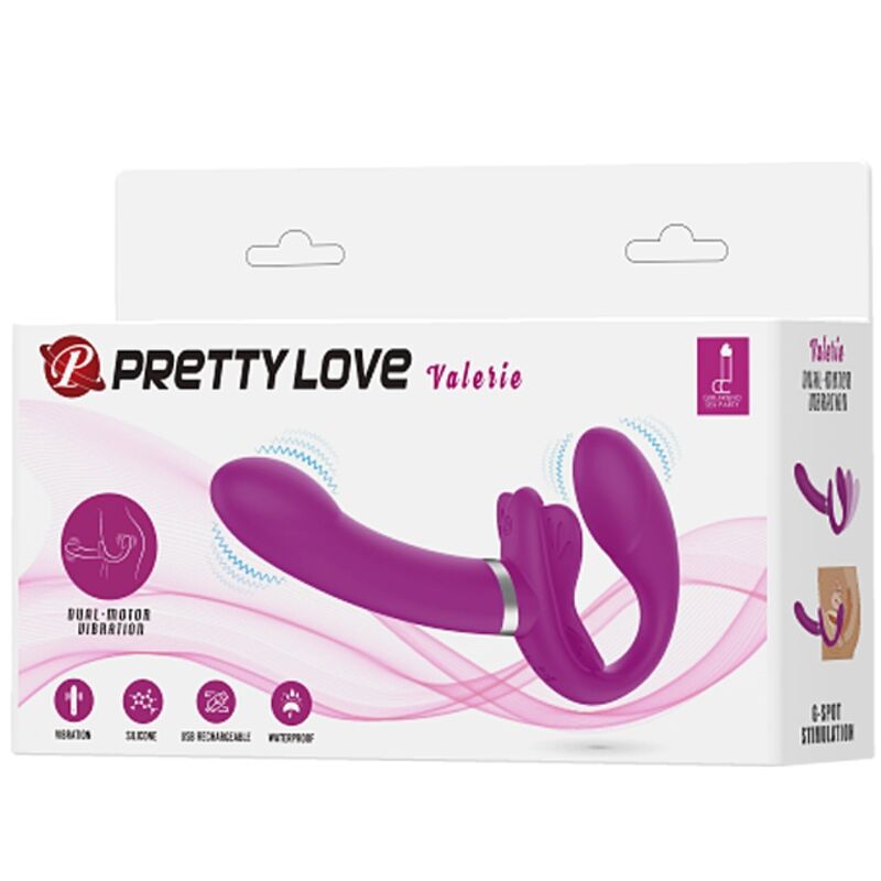 Pretty Love Valerie Double Strap-On Vibrator i lila
