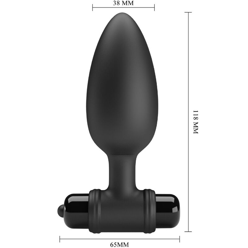 PRETTY LOVE Vibra Butt Plug med 10 vibrationslägen i svart