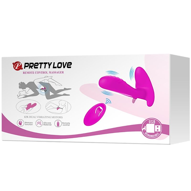 PRETTY LOVE - Massager & Vibrator 12 Vibrations Fjärrkontroll Lila