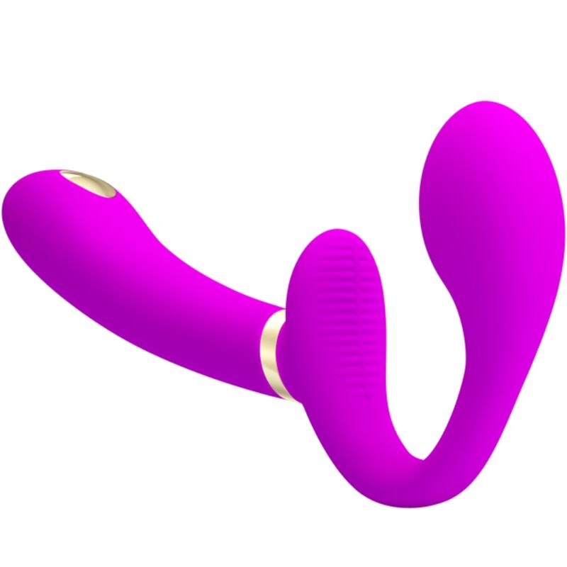 PRETTY LOVE Thunderbird dubbel strap-on vibrator med fjärrkontroll i lila