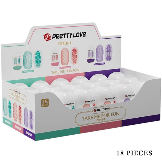 PRETTY LOVE CUPID X 18 manliga masturbatorer med olika texturer