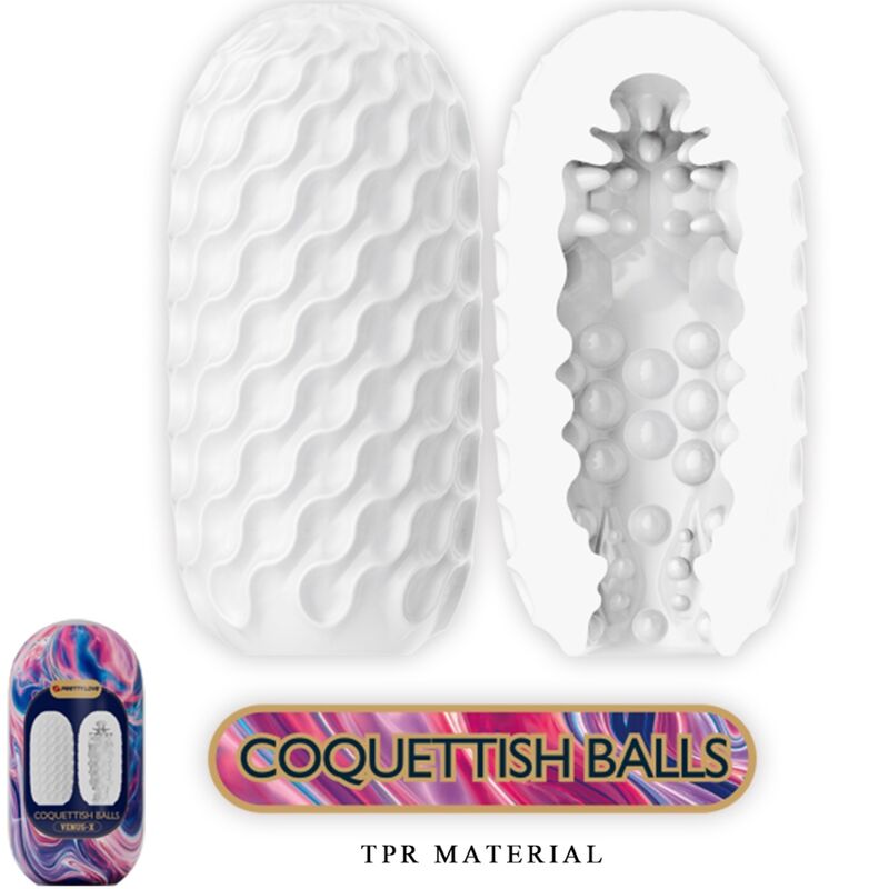 PRETTY LOVE Coquettish Balls silikon masturbator i vit färg