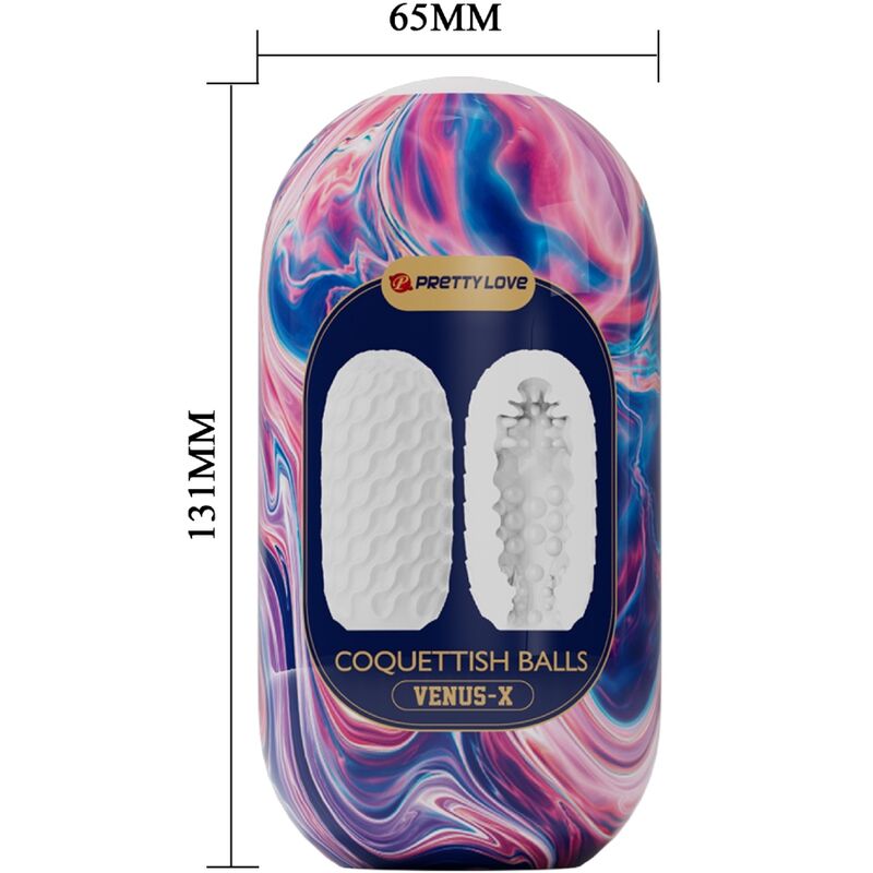 PRETTY LOVE Coquettish Balls silikon masturbator i vit färg