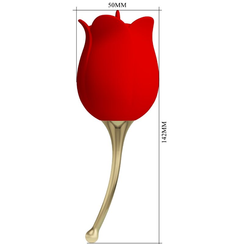 PRETTY LOVE - ROSE LOVER ROSE KLITORIS STIMULATOR 12 VIBRATIONER RÖD